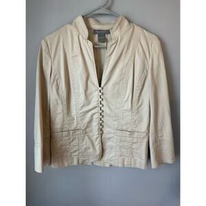 Ann Taylor Size 4 Khaki Button Front Jacket